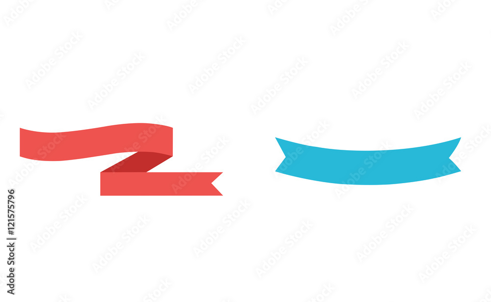 Vector ribbons on white background Vector ribbons on white background