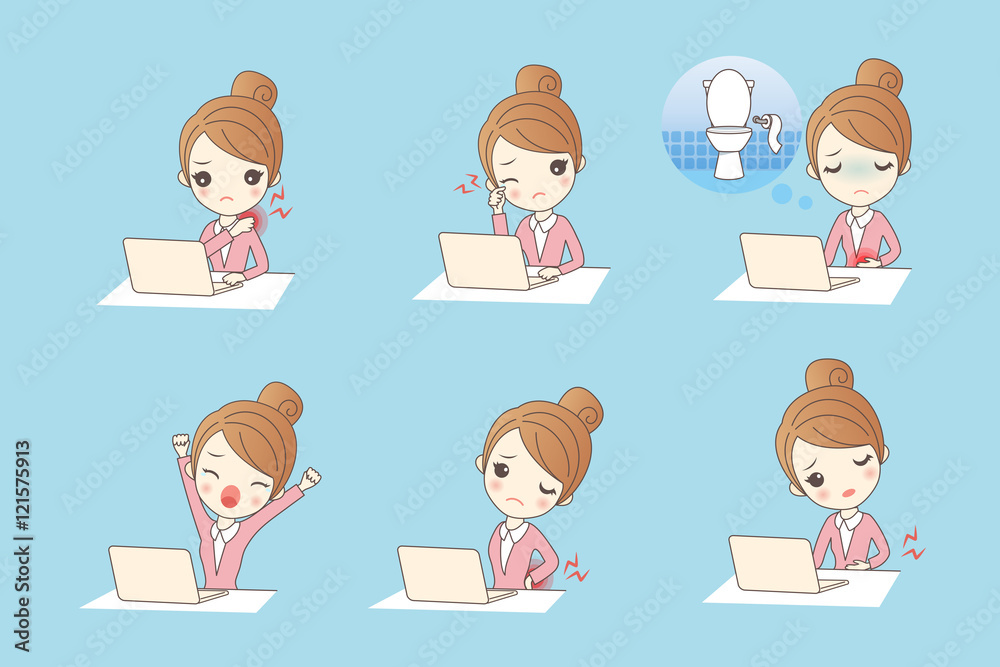 cartoon business woman uncomfortable cartoon business woman uncomfortable
