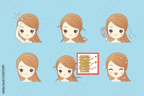 cartoon girl hair problem