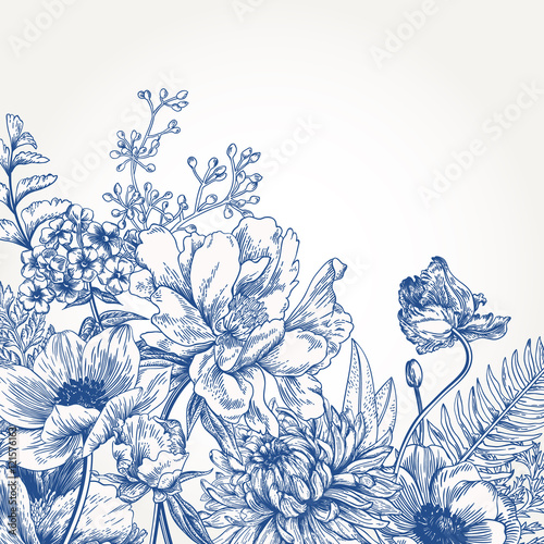 Floral background with flowers.