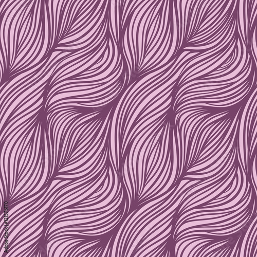 Vector color abstract hand-drawn hair pattern with waves and clo