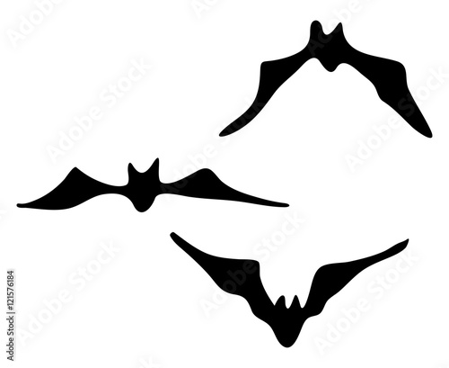 halloween creepy scary bat silhouette vector symbol icon design.