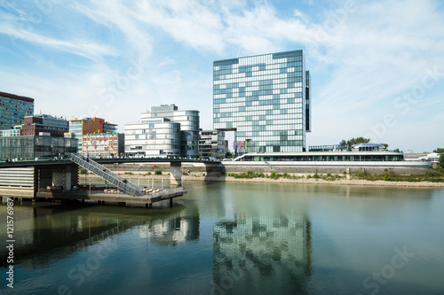 Beautiful Water Reflections at Media Harbor   Duesseldorf