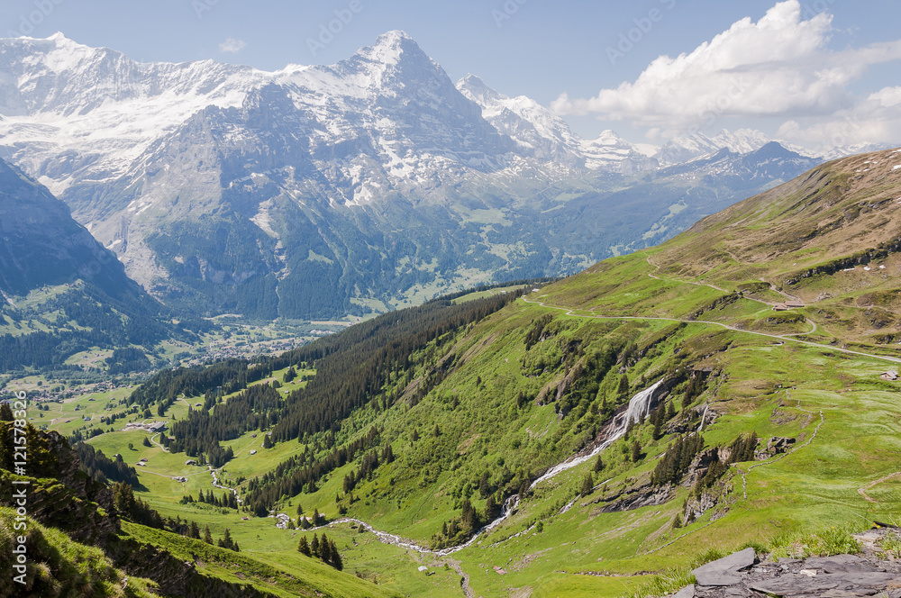 Grindelwald, Berner Oberland, Alpen, Schweizer berge, Eiger, Mönch, Jungfrau, Waldspitz, First, Wanderweg, Wanderferien, Sommer, Schweiz