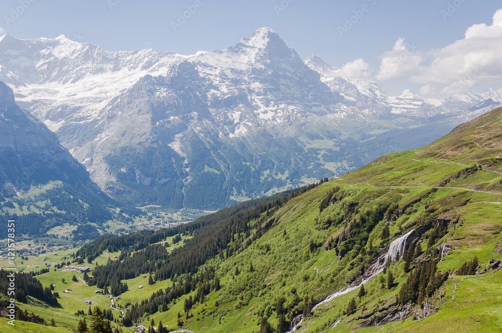 Grindelwald, Berner Oberland, Alpen, Schweizer Berge, Eiger, Eigernordwand, Waldspitz, First, Wanderweg, Sommer, Schweiz