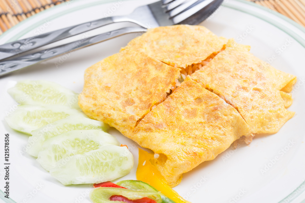 Fired rice with bacon Wrap eggs Fired rice with bacon Wrap eggs