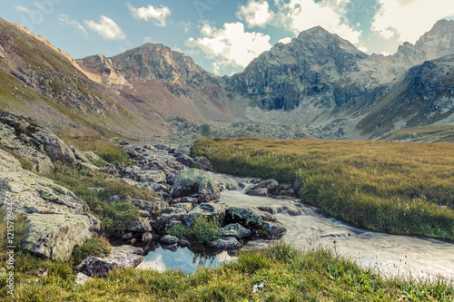 Mountain landscape. Pass Uchkulan.