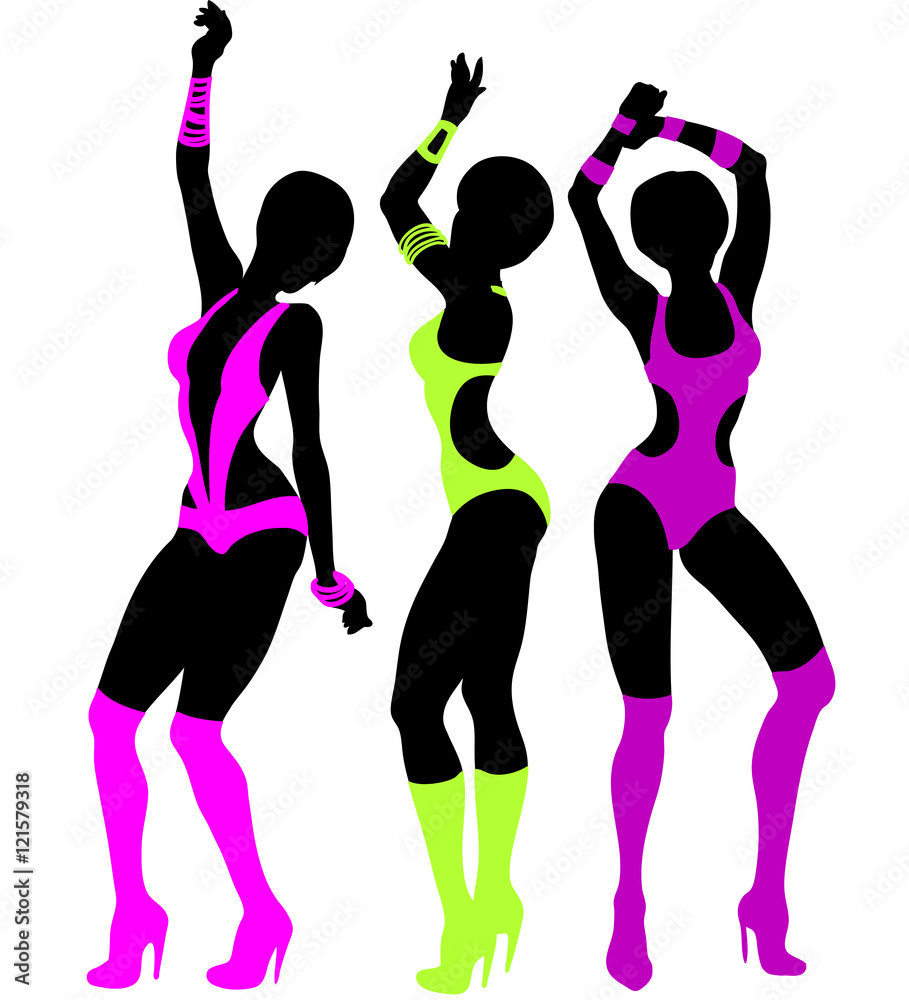 Sexy Dancer Set Vector Beautiful Sexy Girls In Bright Lingerie Stock Vector Adobe Stock 2275