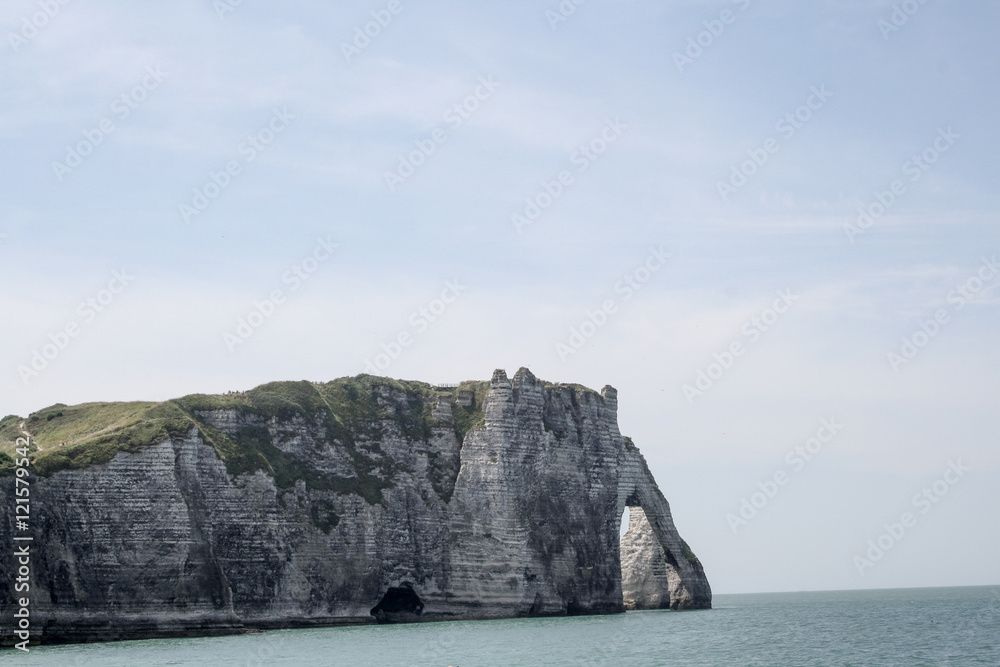 Cliff in the sea in Etretat, France