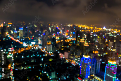 blured lighhts of bokeh city Bangkok