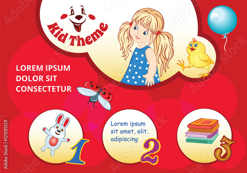 Red Cartoon background for kid template