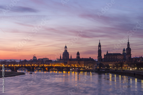 Dresden  Skyline vor Sonnenaufgang