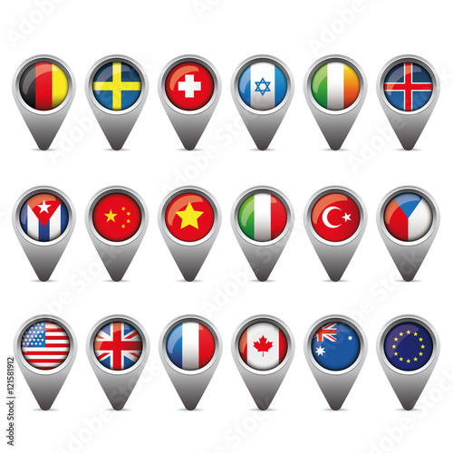 World flags pointer set Free Download World flags pointer set - GFXLoad