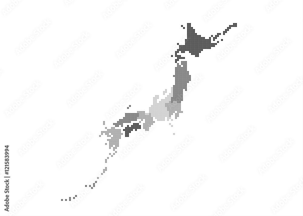 日本地図のエリアマップ (ブロック)