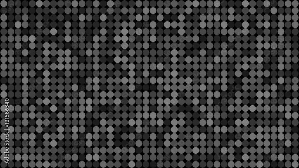 Abstract blinking disco grey circles seamless pattern background HD clip