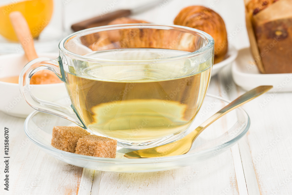 cup of green tea on wood cup of green tea on wood