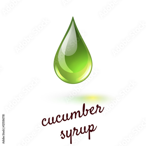 Vector illustration of drop of liquid sweet cucumber syrup