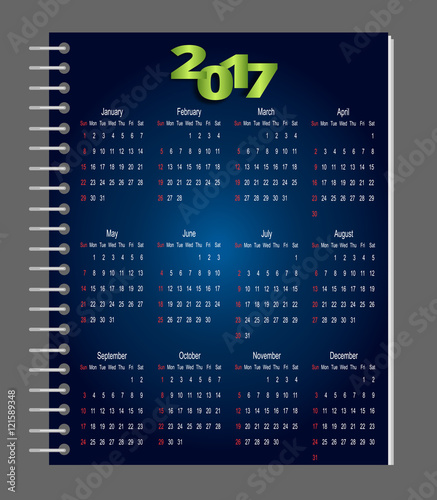 блокнот и календарь на 2017 год