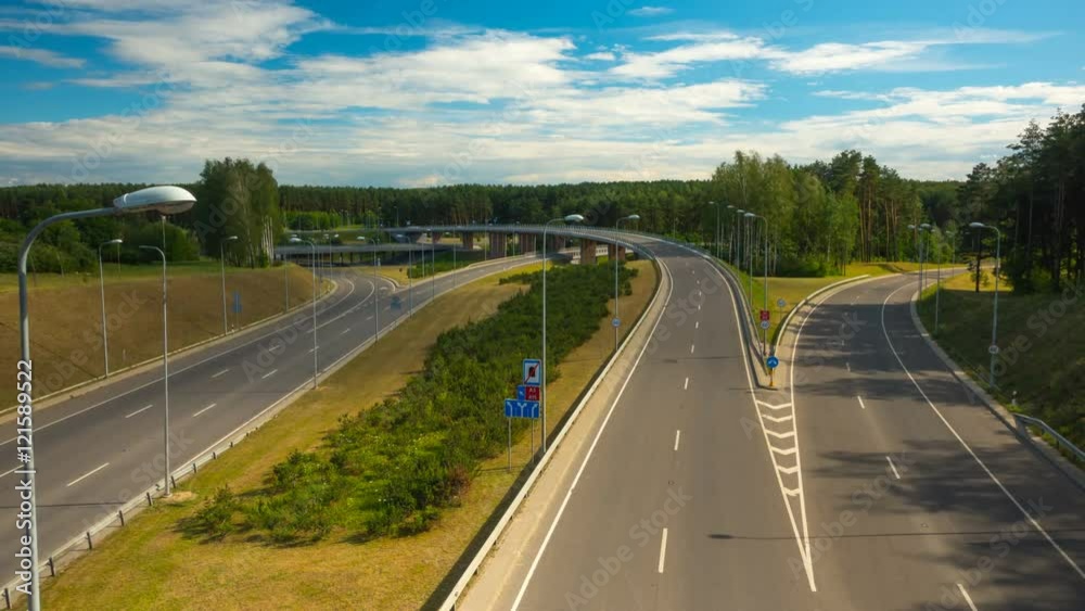 Evening traffic on the highway, time-lapse Evening traffic on the highway, time-lapse