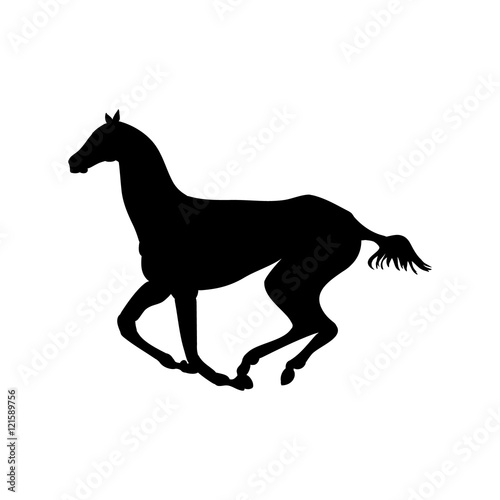 Cantering horse silhouette