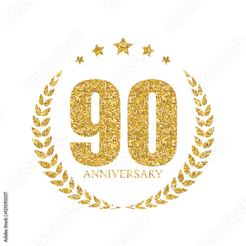 Template Logo 90 Years Anniversary Vector Illustration