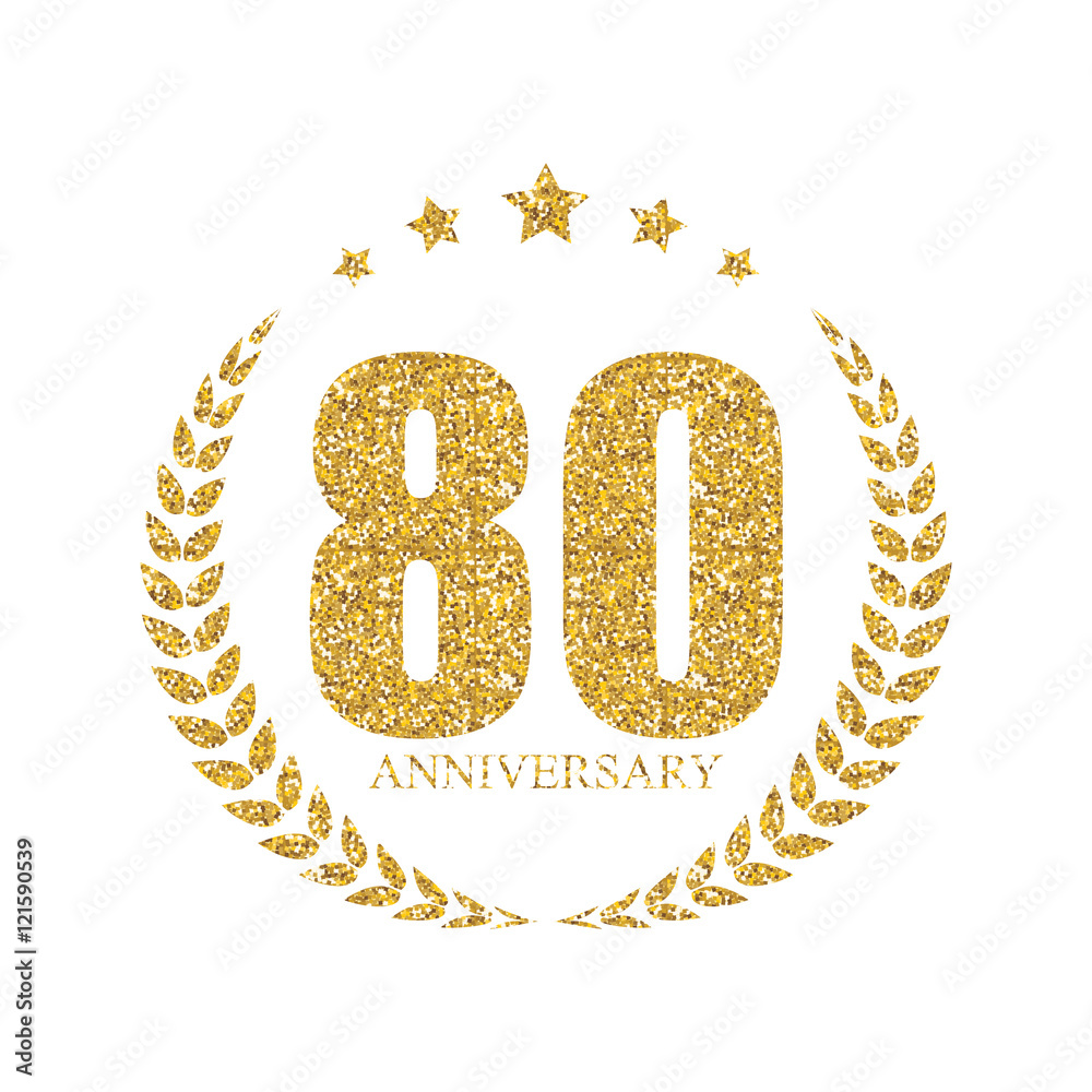 Template Logo 80 Years Anniversary Vector Illustration Template Logo 80 Years Anniversary Vector Illustration