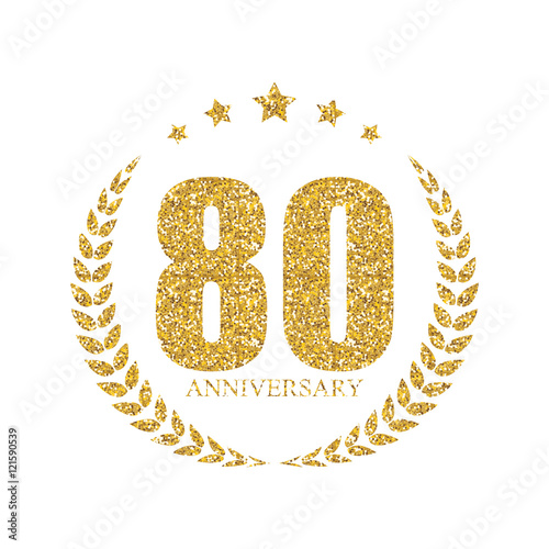 Template Logo 80 Years Anniversary Vector Illustration
