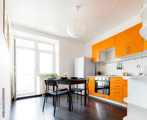 Modern orange kitchen