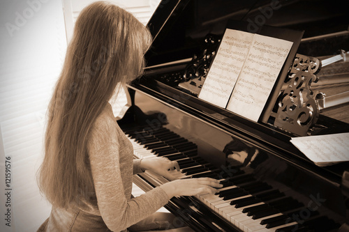 Girl playing piano