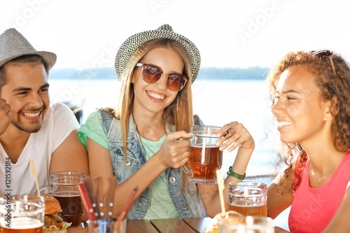 Group of friends hanging ou...