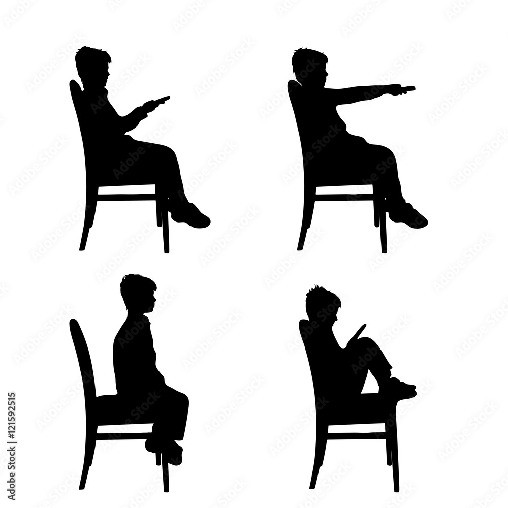Vector silhouette of boy. Vector silhouette of boy.