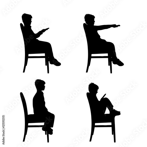 Vector silhouette of boy.