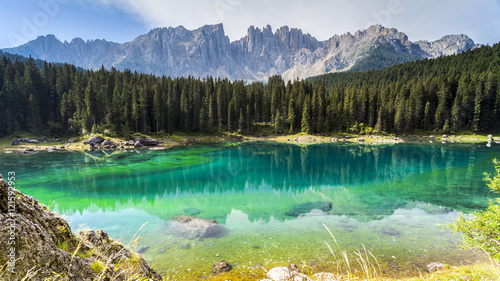 Dolomites  the beautiful colors of the lake Carezza