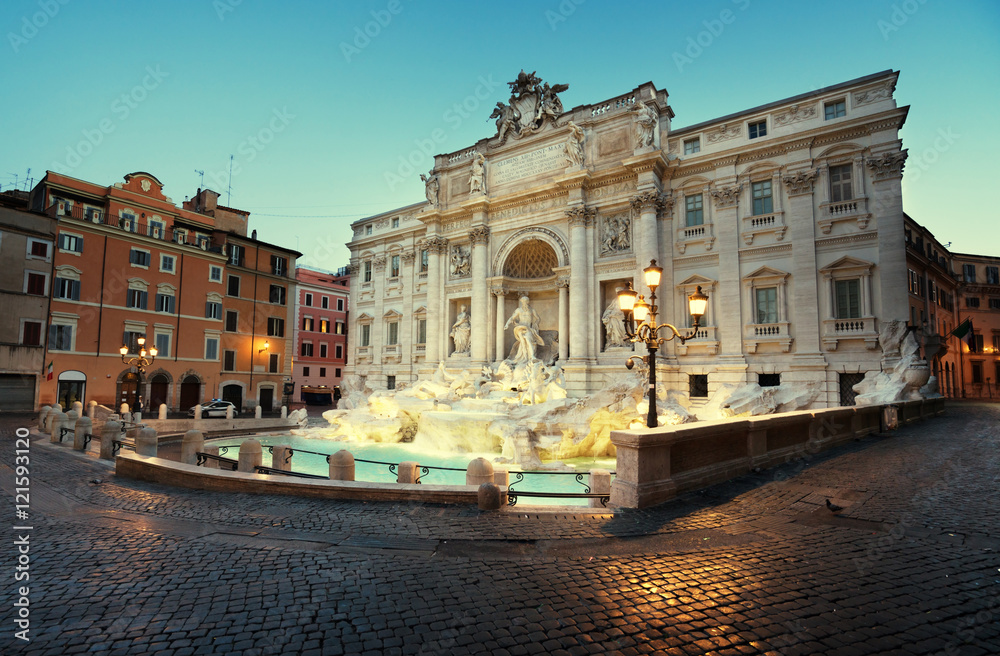 fountain Trevi in morning time, Rome
