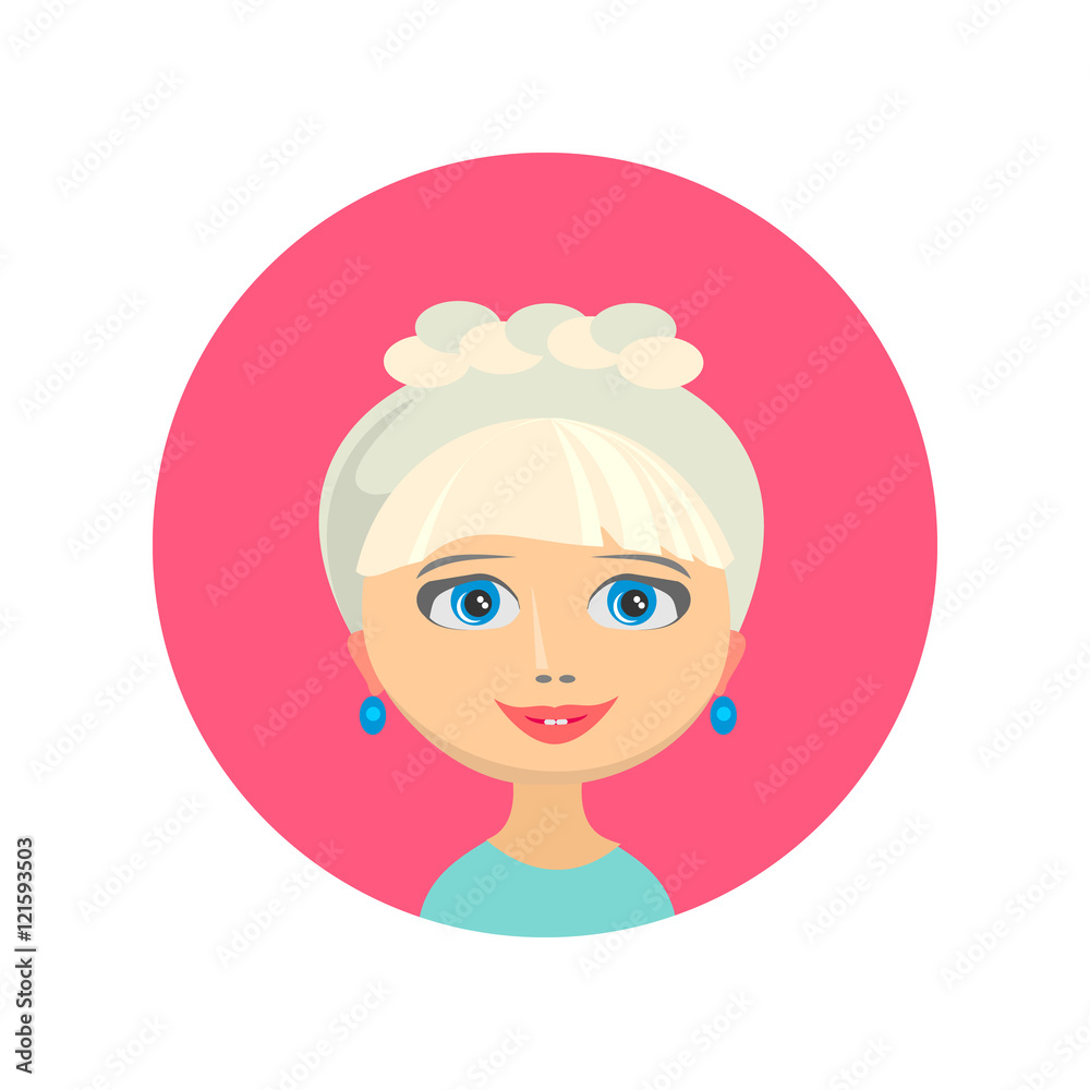 Female face avatar profile head Female face avatar profile head