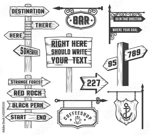 signposts in comics style