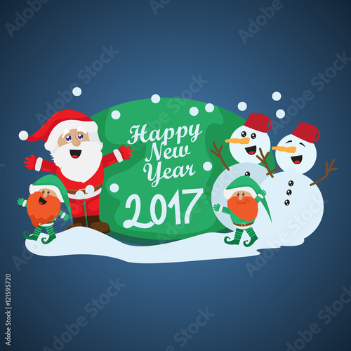 Santa Claus Greeting Card - Vector Illustration, Graphic Design. For Web, Websites, Print Material, Template