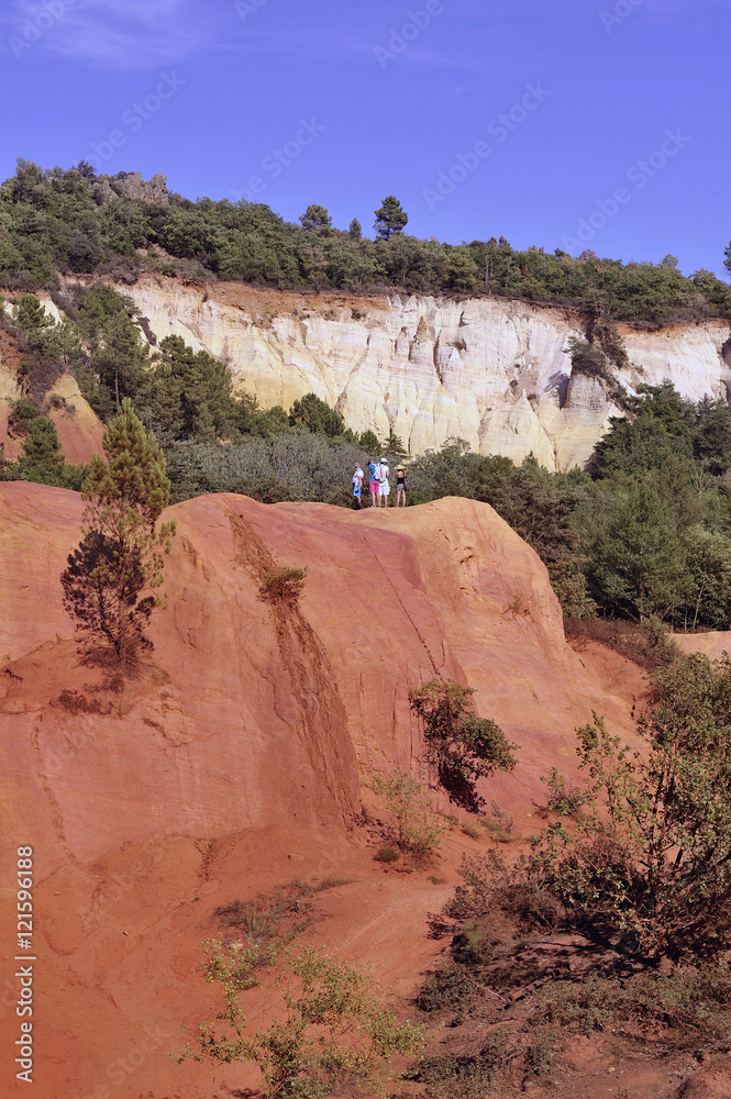 red landscape dug by six generations of miners ocher Colorado Pr