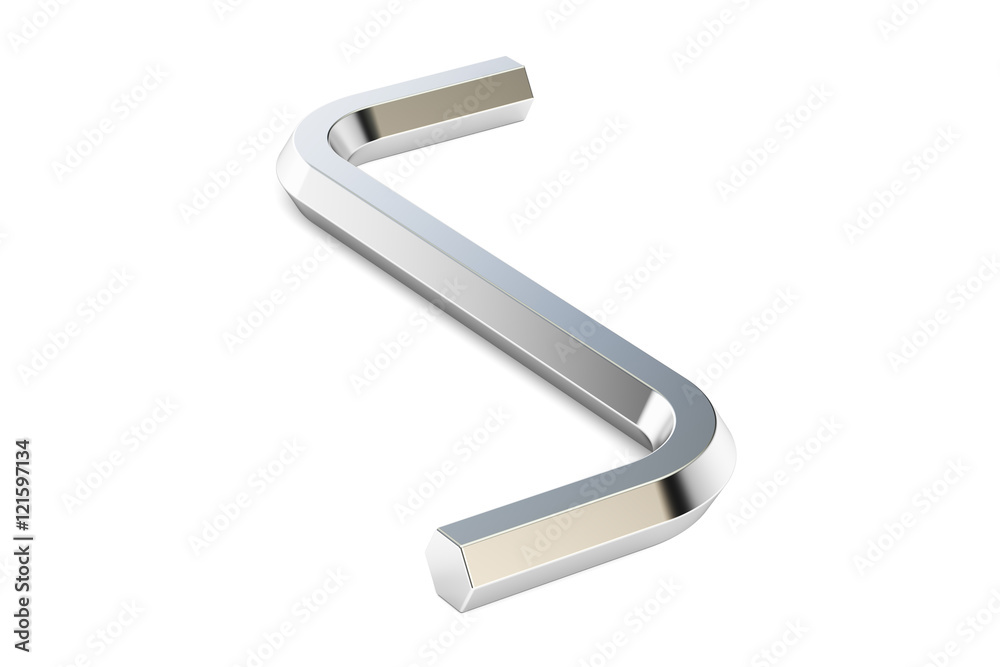 Hex key, hexagon socket screw, 3D rendering Hex key, hexagon socket screw, 3D rendering
