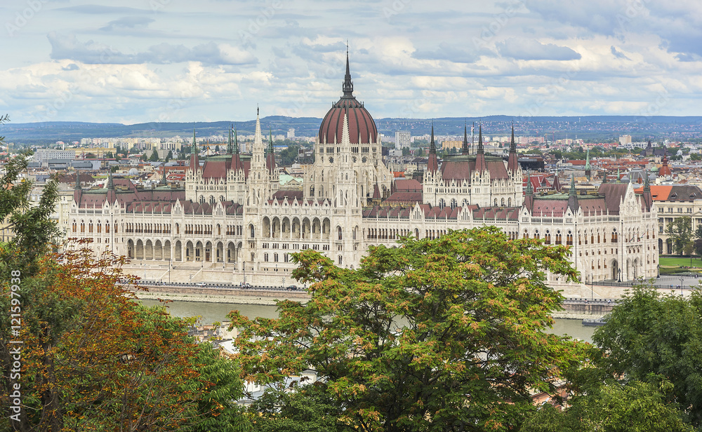 Parliament of Hungary in Budapest.