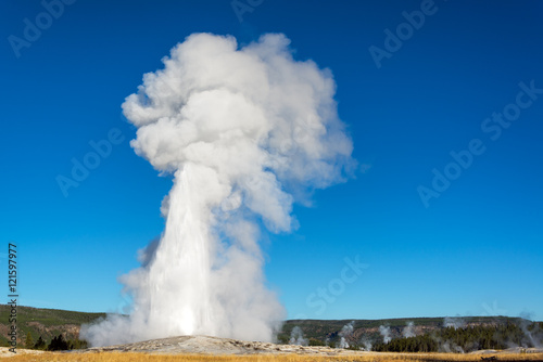 View of Old Faithful Eruption
