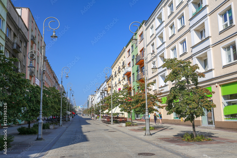 View of the main street in Kielce