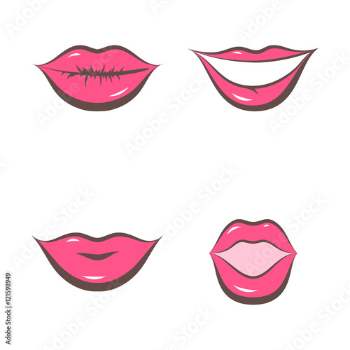 lips set isolated on white
