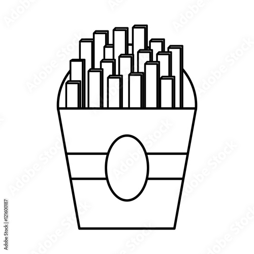 delicious french frieds fast food icon vector illustration design