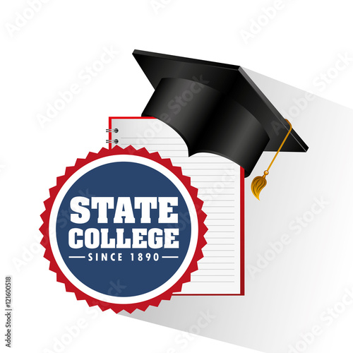 state college emblem education vector illustration design