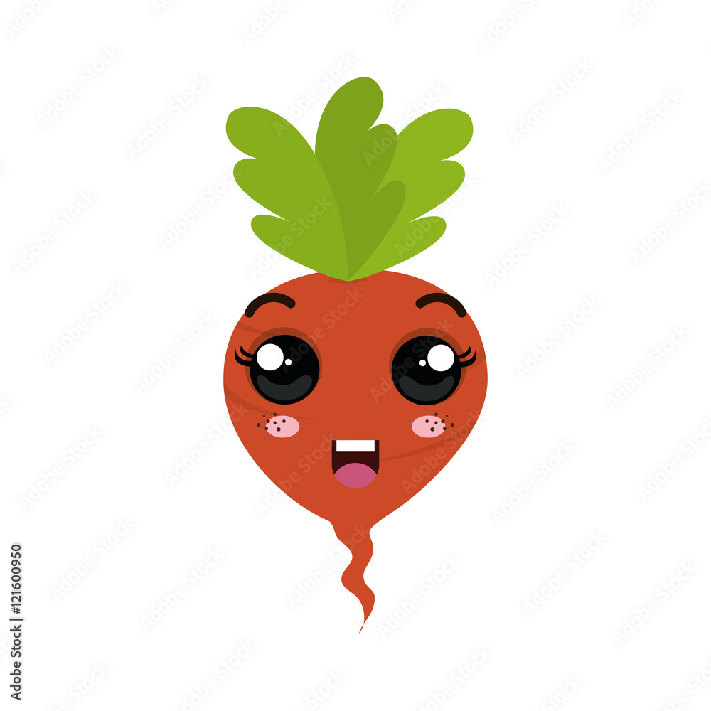 Fototapeta premium beetroot vegetable food. kawaii cartoon with happy expression face. vector illustration