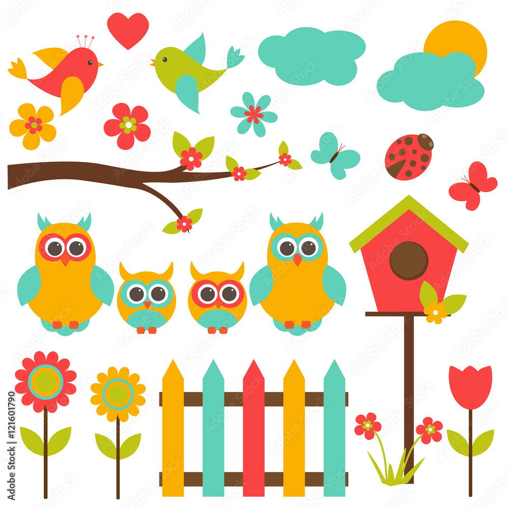 Fototapeta premium Vector set on the theme of family.