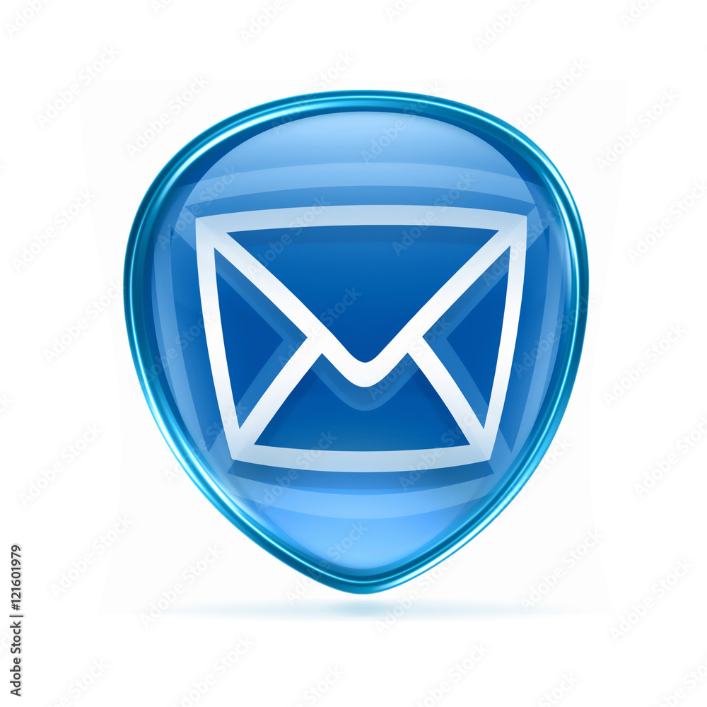 postal envelope blue, isolated on white background postal envelope blue, isolated on white background