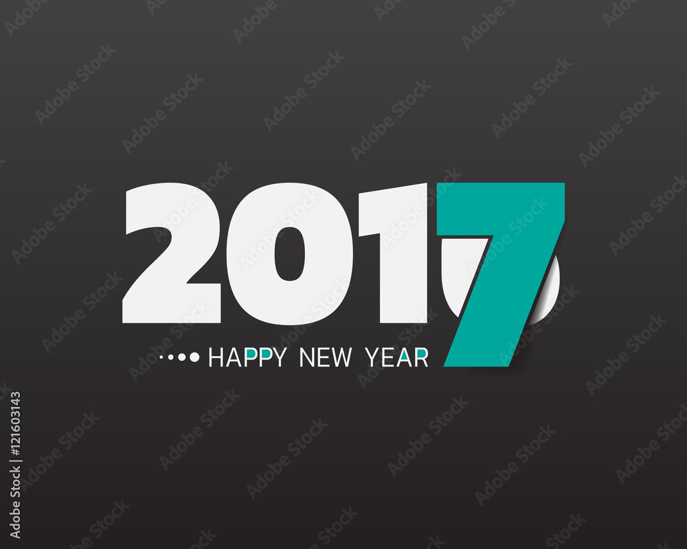 Happy new 2017 year. Greetings card. Colorful design. Vector ill Happy new 2017 year. Greetings card. Colorful design. Vector ill