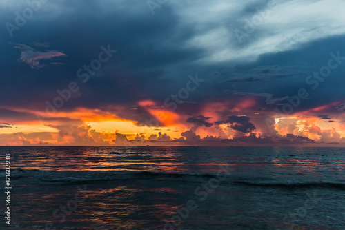 Golden Sunrise/ Dramatic sunrise at tropical beach